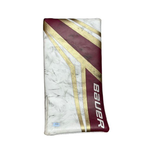 Bauer Supreme Mach - Used Pro Stock Goalie Blocker (White/Maroon/Gold)