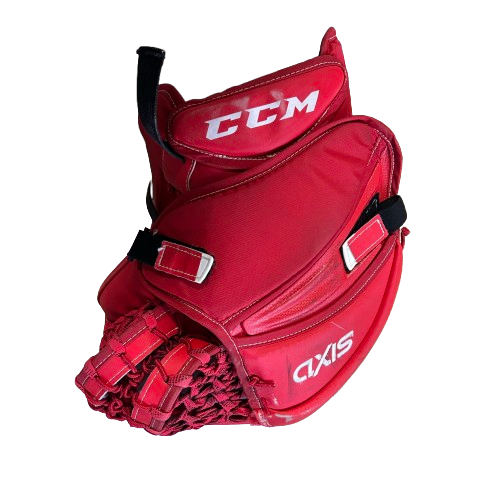 CCM Axis - Used Pro Stock Goalie Glove (Red/White)