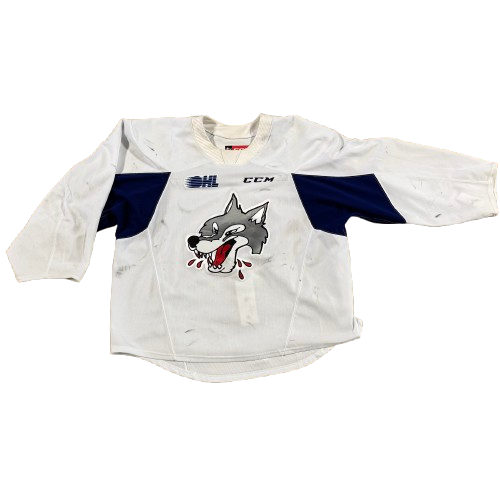 OHL - Used CCM Sudbury Wolves Practice Jersey (White)