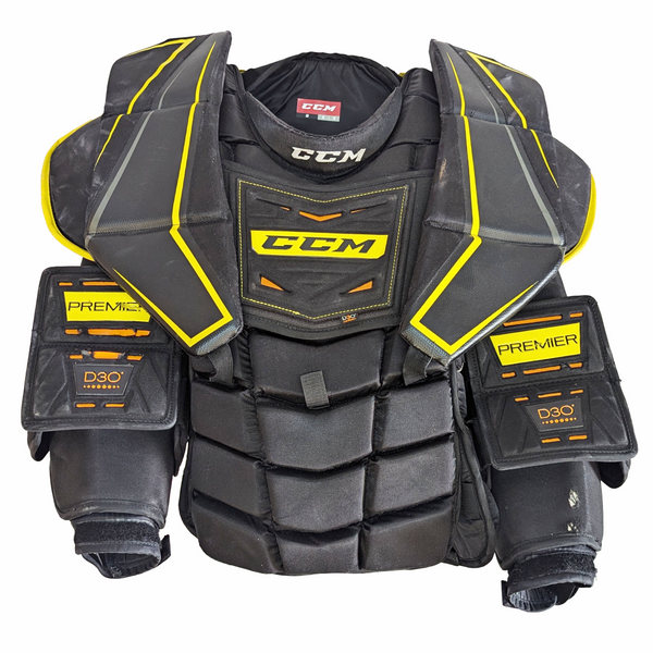 CCM Premier Pro - Used Pro Stock Goalie Chest Protector (Black/Yellow)