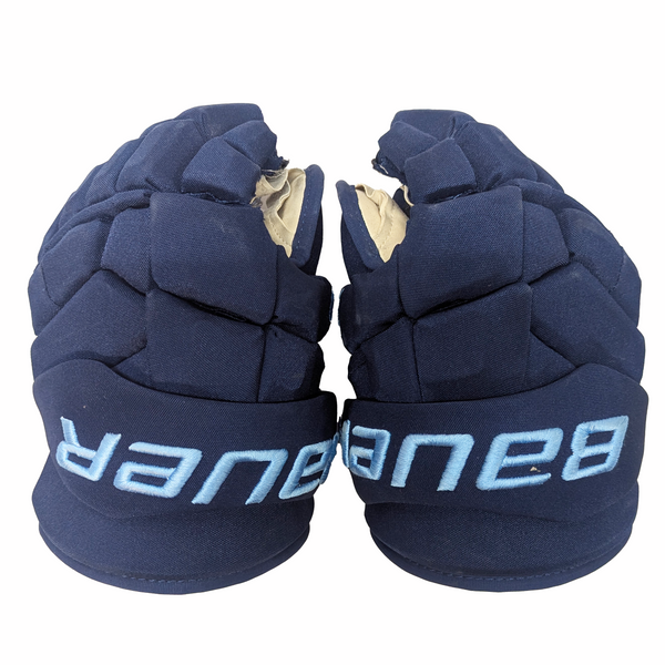 Bauer Supreme Mach - Used Intermediate Pro Stock Hockey Gloves (Navy/Blue)