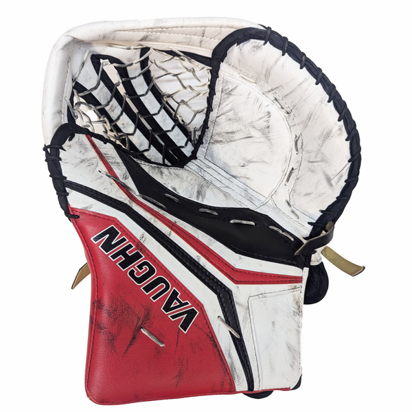 Vaughn Velocity V10 - Used Pro Stock Goalie Glove (White/Red/Black) *Practice Palm