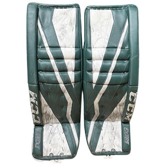 CCM Extreme Flex 3 - Used Pro Stock Goalie Pads - (Green/White)