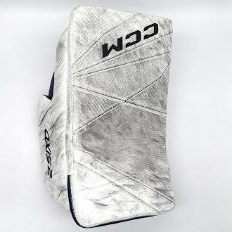 CCM Axis 2 - Used Pro Stock Goalie Blocker - (White/Blue/Black)