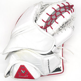 Bauer Vapor Hyperlite 2 - Used Pro Stock Goalie Glove (White/Red)