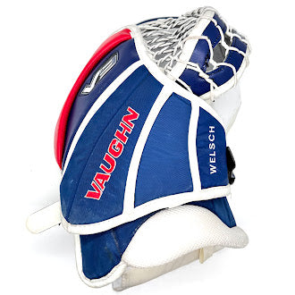 Used - Vaughn Velocity V9 Pro Stock Goalie Glove - (White/Blue/Red) #2