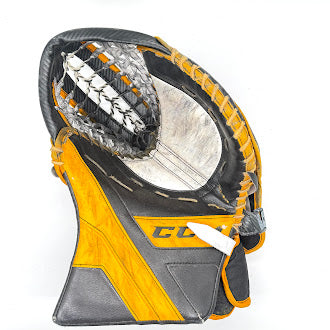 CCM AXIS - Used Pro Stock Goalie Pad Set (Black/Yellow)